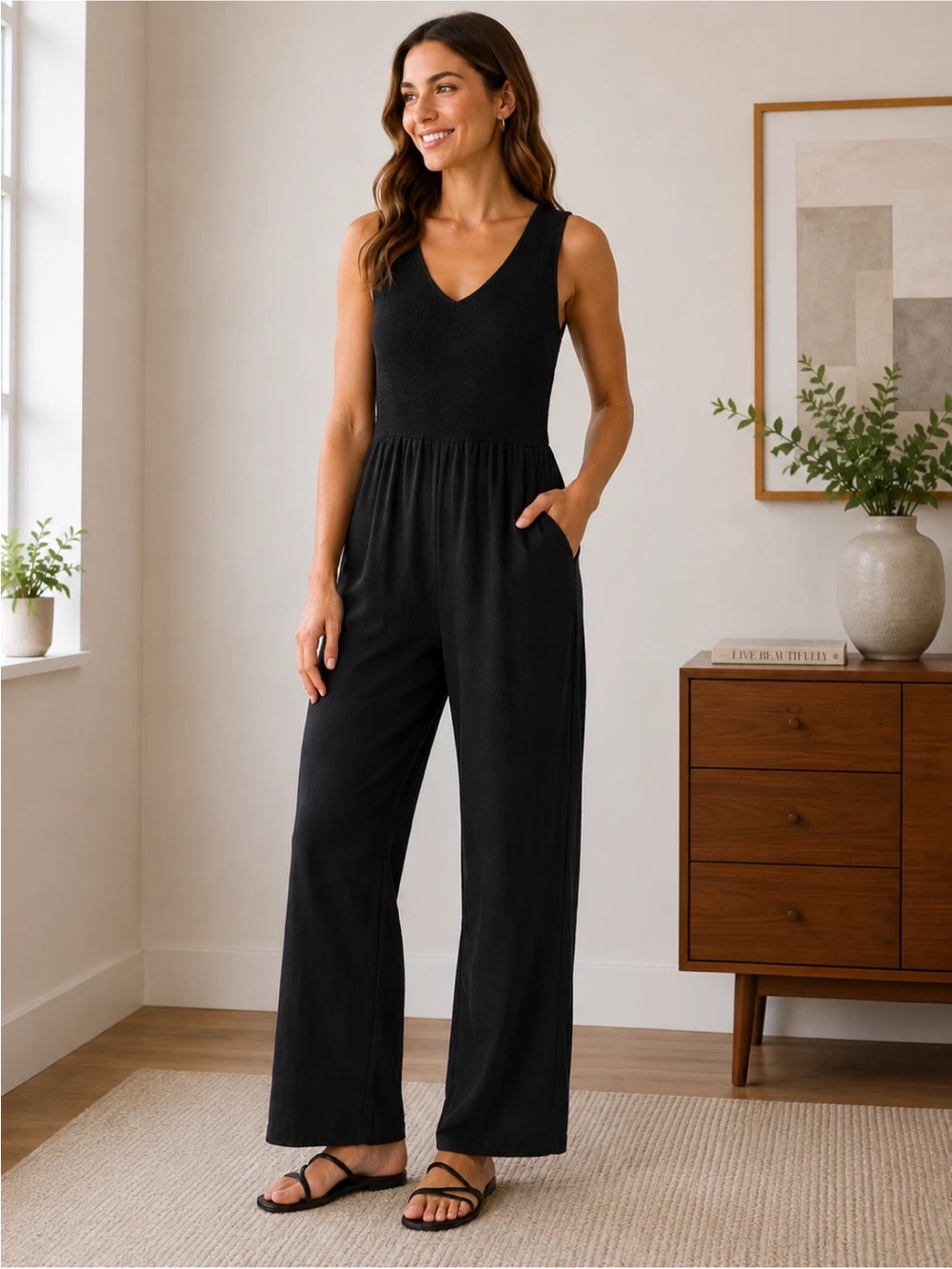 Toad&Co Black Sleeveless Wide
Leg Gemina Jumpsuit Size S
Sustainable